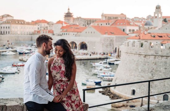 Overlooking the Dubrovnik Old harbour after the secret proposal